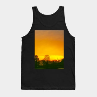 A Yellow Sunset Over The City Of Herning Tank Top